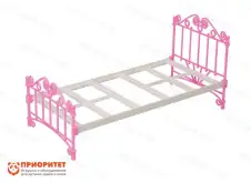 Кроватка для кукол розовая без постельного белья1