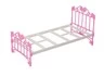 Кроватка для кукол розовая без постельного белья