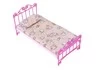 Кроватка для кукол розовая с постельным бельем