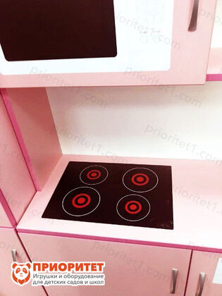 Детская кухня Фантазия розовая с плитой и микроволновкой