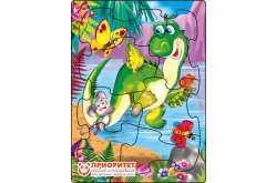 Игра-пазл «Веселый динозаврик»