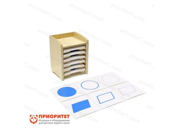 Шкафчик с карточками к геометрическому комоду Монтессори