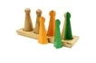 Игровой набор Монтессори «Деревянные дроби-кегли на подставке»