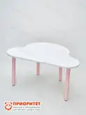 Стол для детского сада «Облачко» белый с розовыми ножками1