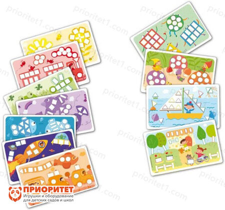 Мозаика PlayMais «Весело учимся - Цвет и форма» карточки с заданиями