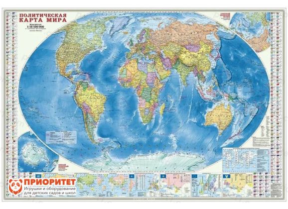 Настенная карта «Мир Политический. Инфографика»
