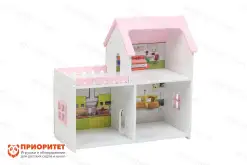 Кукольный домик из фанеры «Мини» бело-розовый1