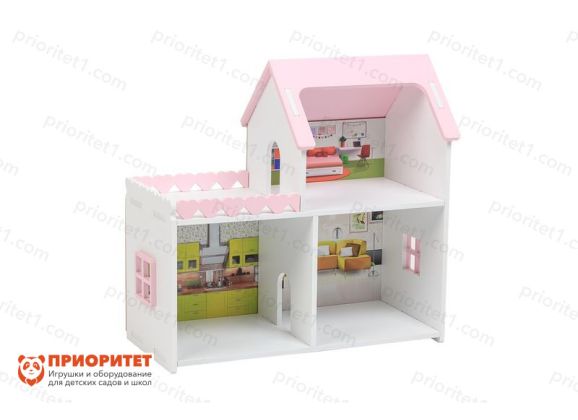 Кукольный домик «Мини» бело-розовый