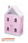 Кукольный домик из фанеры «Вероника» с дверками розово-белый1