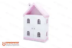 Кукольный домик из фанеры «Вероника» с дверками лилово-розовый1