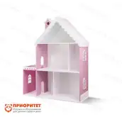 Кукольный домик из фанеры «Снежана» розово-белый1