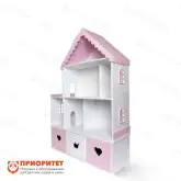 Кукольный домик из фанеры «Стефания» бело-розовый1
