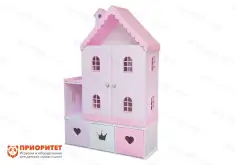 Кукольный домик из фанеры «Стефания» с дверками лилово-розовый1