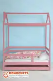 Кровать детская «Домик хвоя» розовая1