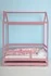 Кровать Домик Береза розовая общий вид