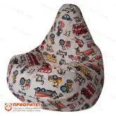 Кресло-мешок «Груша. Машинки» (велюр)1