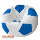 Кресло-мешок «Мяч» (велюр, бело-синий)1