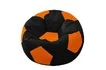 Кресло-мешок «Мяч» (экокожа, черно-оранжевый)