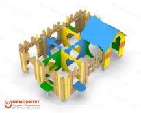 Домик для детской площадки с лабиринтом «Деревенька»1