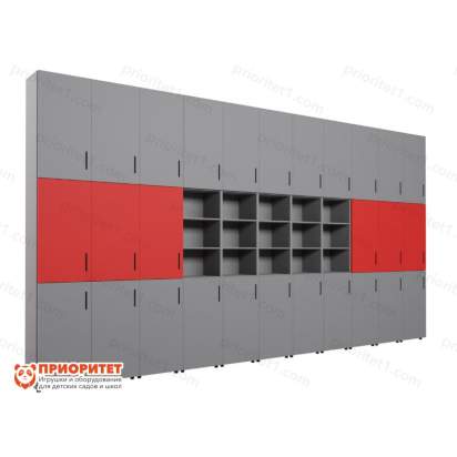 Шкаф встраиваемый закрытый многосекционный с открытой полкой №2