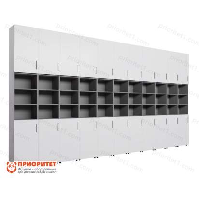 Шкаф встраиваемый закрытый многосекционный с открытой полкой №3