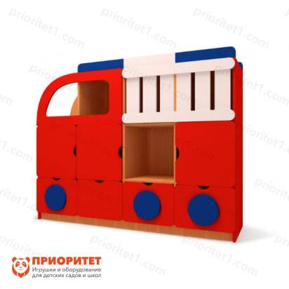Стеллаж-стенка игровая «Пожарная машина» без наклеек
