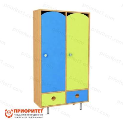 Шкаф 2-секционный с ящиками (цветной фасад)