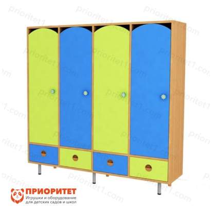 Шкаф 4-секционный с ящиками (цветной фасад)