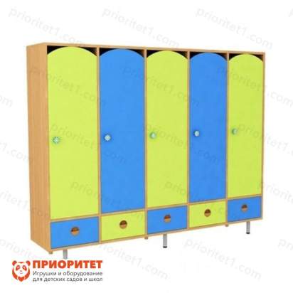 Шкаф 5-секционный с ящиками (цветной фасад)