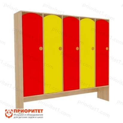 Шкаф 5-секционный малый с нишей под скамью (цветной фасад)
