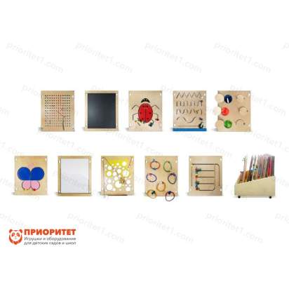 Набор тактильно-развивающих панелей «Счастливое детство» (с напольным основанием)