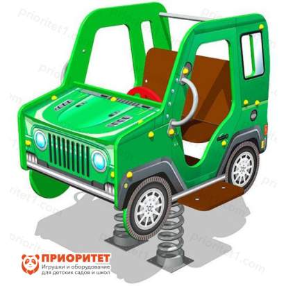 Качалка на пружине Джип для детской площадки зеленая