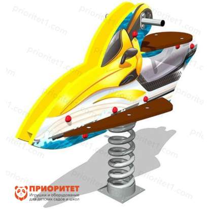 Качалка на пружине Скутер для детской площадки (желтая)_1