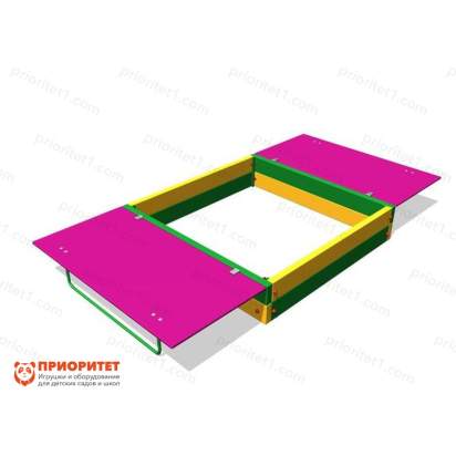 Песочница с откидной крышкой для детской площадки открытая