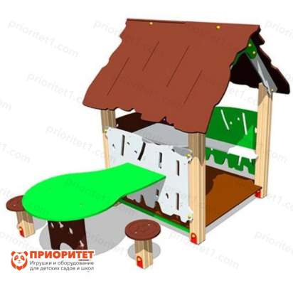 Домик Хижина со столиком для детской площадки