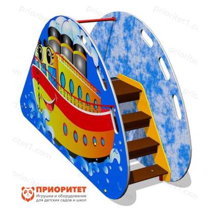 Детская горка Пароходик для детской площадки сзади