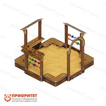 Песочный дворик Теремок (коричневый) для детской площадки