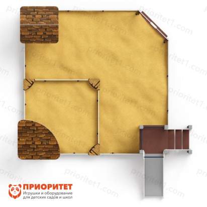 Песочный дворик с горкой (коричневый) для детской площадки 2