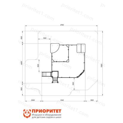 Песочный дворик с горкой (Коты) для детской площадки схема