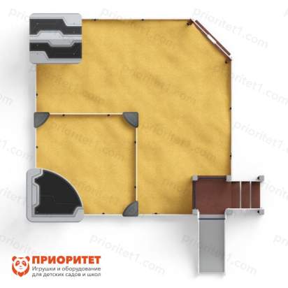 Песочный дворик с горкой (Техно) для детской площадки сверху