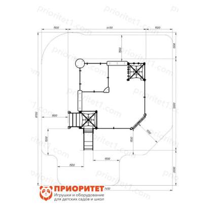 Песочный дворик Морской с горкой для детской площадки 4