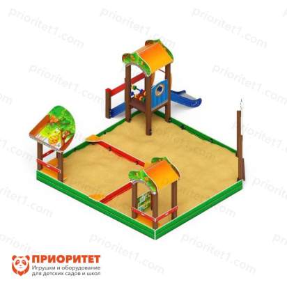 Песочный дворик Полянка с горкой для детской площадки 2