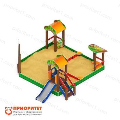 Песочный дворик Полянка с горкой для детской площадки 3