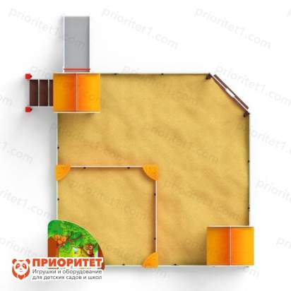 Песочный дворик Полянка с горкой для детской площадки сверху