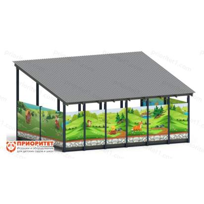 Теневой навес «В гостях у сказки» №3 для детского сада сзади