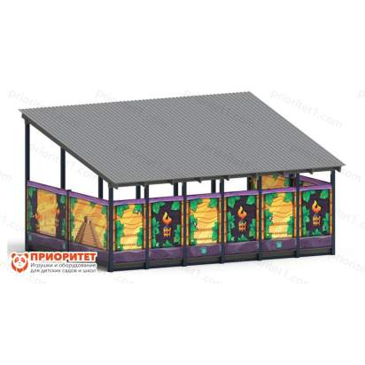 Теневой навес «Волшебный Город» №3 для детского сада сзади