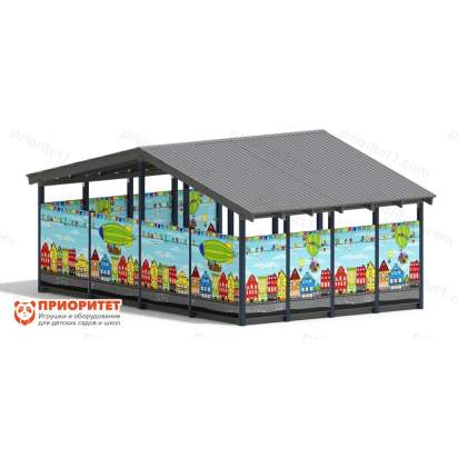 Теневой навес «Город» №1 для детского сада сзади