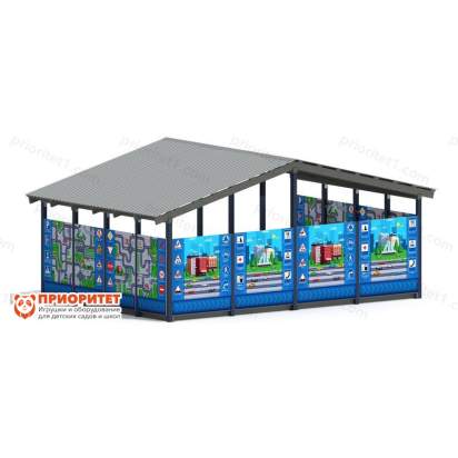 Теневой навес «ДПС» №1 для детского сада сзади 2