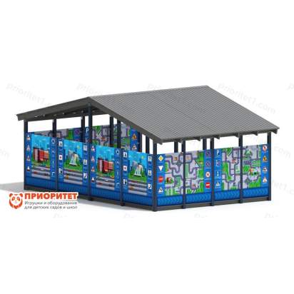 Теневой навес «ДПС» №1 для детского сада сзади