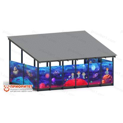 Теневой навес «Космос» №3 для детского сада сзади